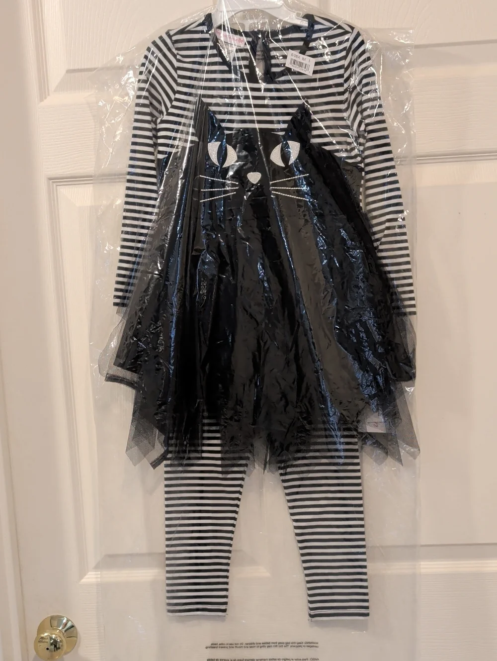Adorable Bonnie Jean Black Cat outfit with striped leggings Size 5 New with Tags